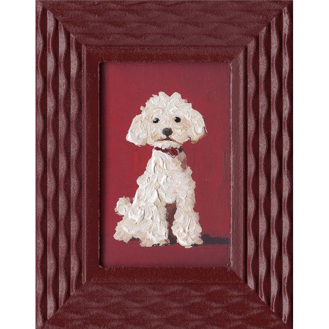 Canva White Dog, 18x23cm