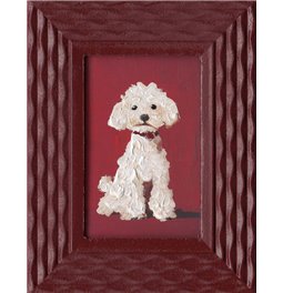 Canva White Dog, 18x23cm