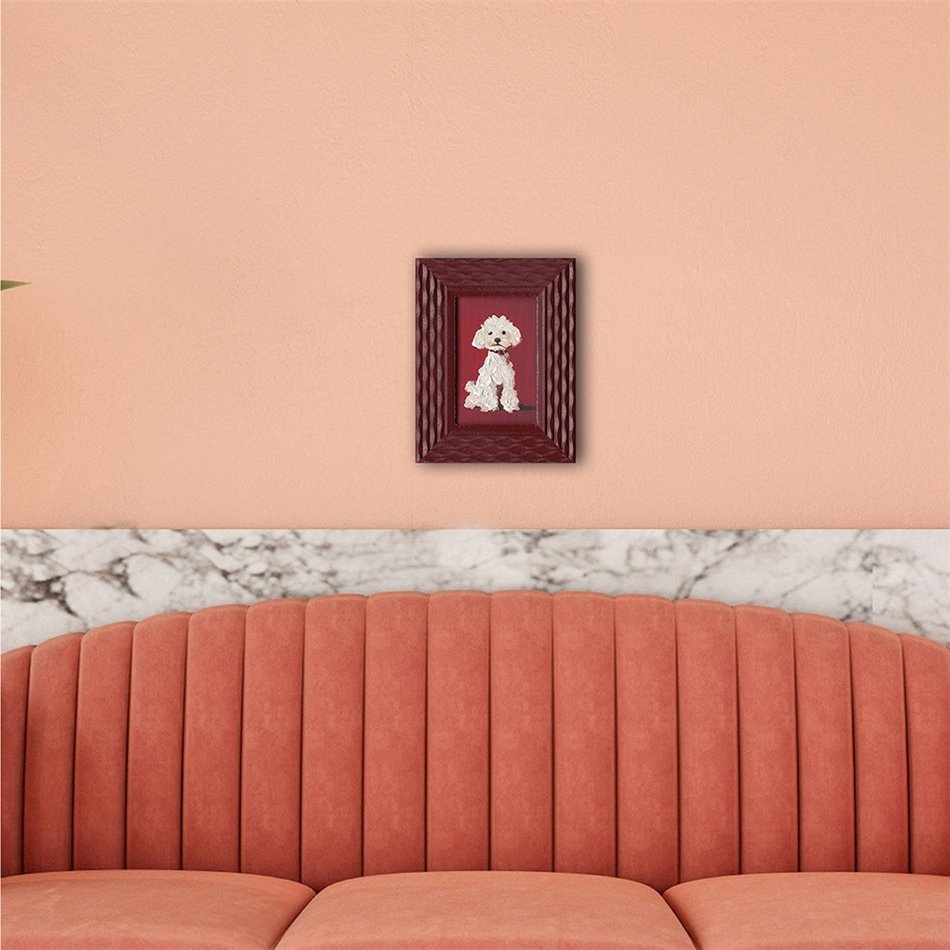 Canva White Dog, 18x23cm