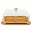 Bamboo plate Fridy w lid, H13.5x24.5x24.5cm