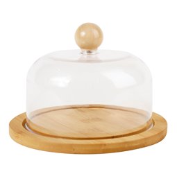 Bamboo plate Frinbruk w lid, H11cm, D16cm