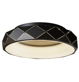Ceiling lamp Ruidera black, H12cm, D50cm, LED 28.8W, 3000K, 2500-3200lm