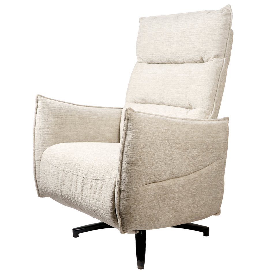 Electric recliner Amandy Kansas 4 natural K, cream, rotatable 360 degrees, H74-110x76x90-158cm, seat height 40-51cm