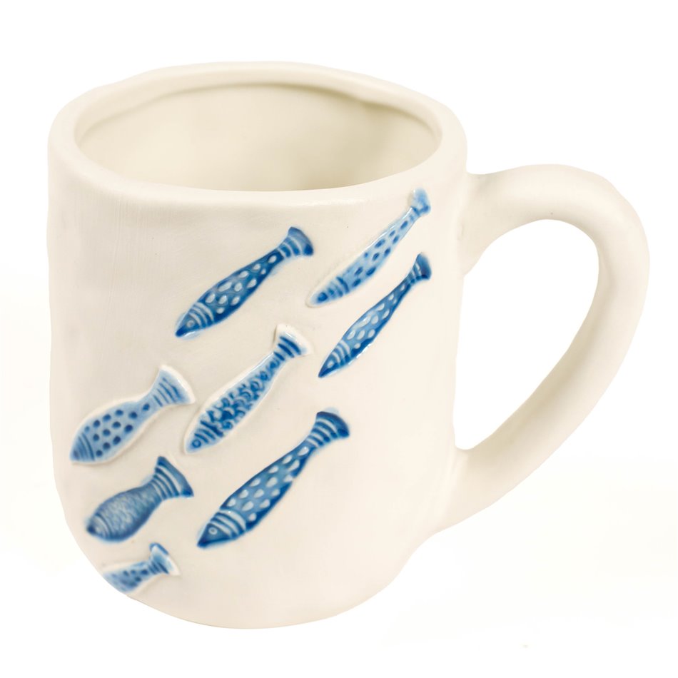 Mug Pina multi, blue/white, 600 ml, H10.5x8.7x12.5cm