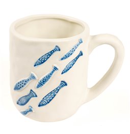 Mug Pina multi, blue/white, 600 ml, H10.5x8.7x12.5cm