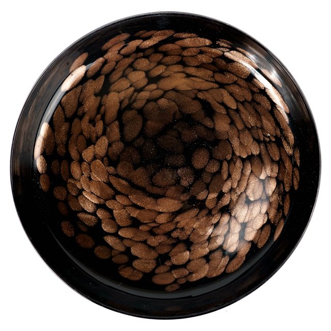 Decorative tray Dorn, black/brown, H5cm, D31cm