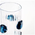 Vase Dalida L, glass, transparent/blue, H37cm, D17.5cm