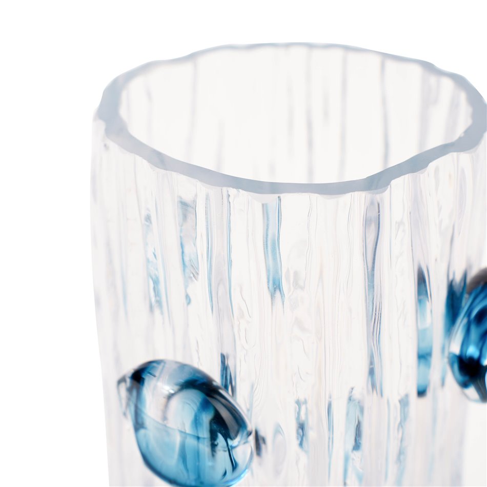 Vase Dalida S, glass, transparent/blue, H25.5cm, D14cm