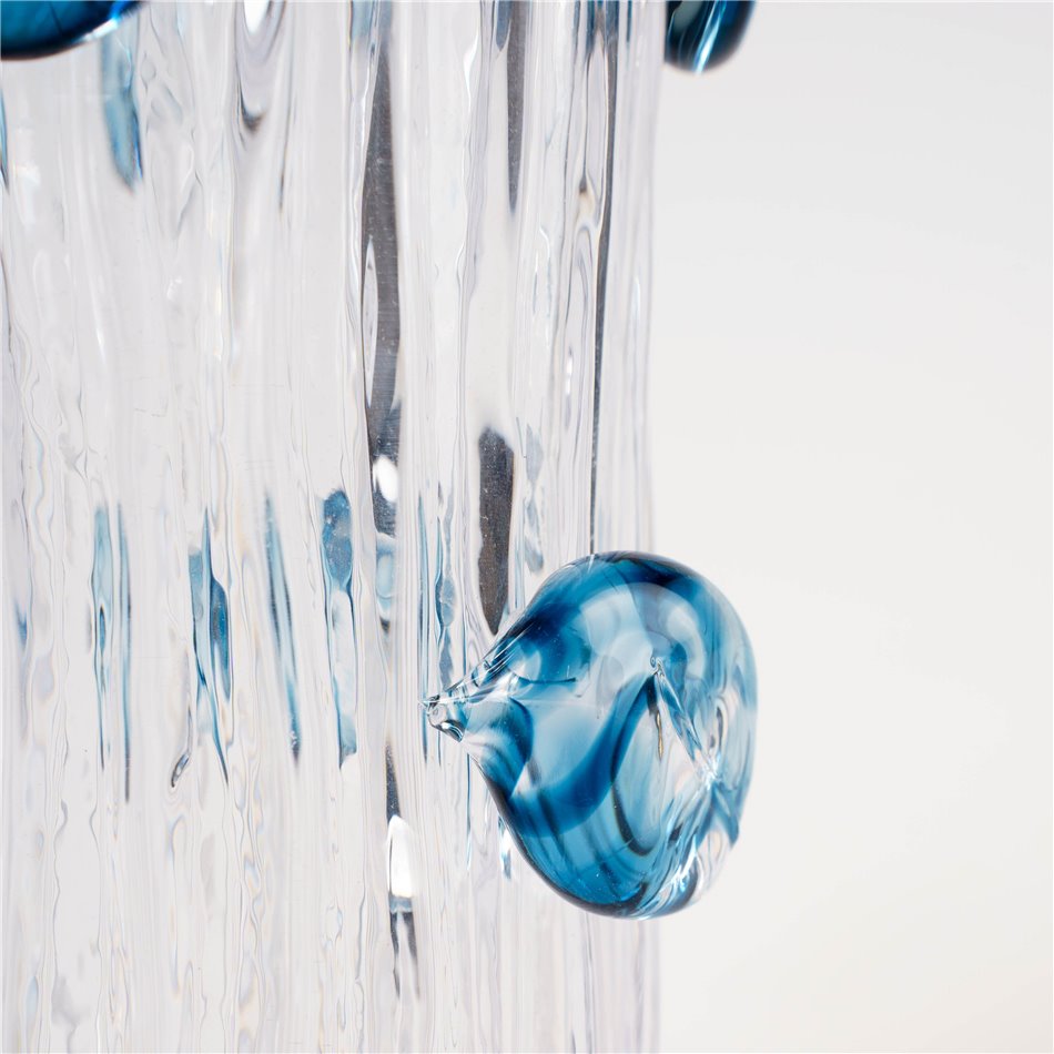 Vase Dalida S, glass, transparent/blue, H25.5cm, D14cm