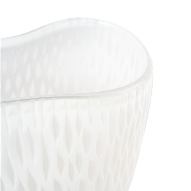 Vase Dally L, glass, white, H28cm, D21cm