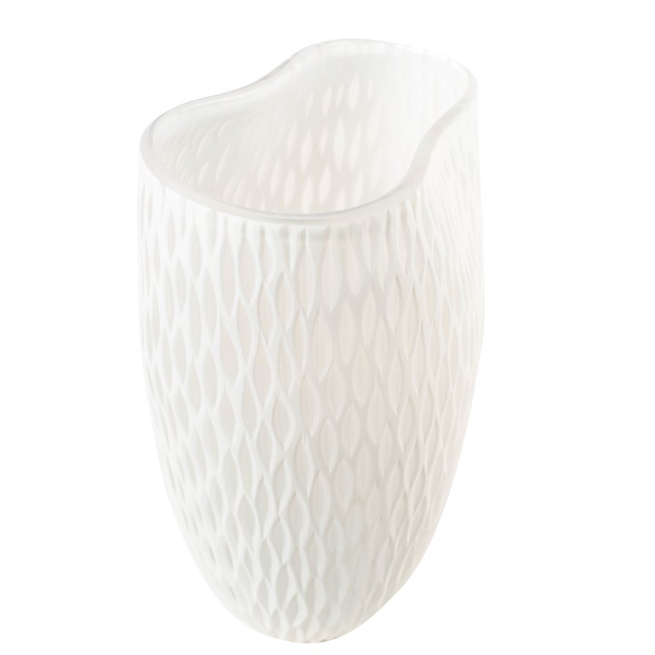 Vase Dally L, glass, white, H28cm, D21cm