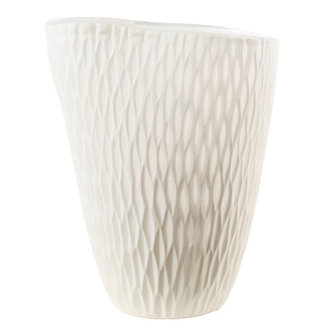 Vase Dally M, glass, white, H23cm, D19cm