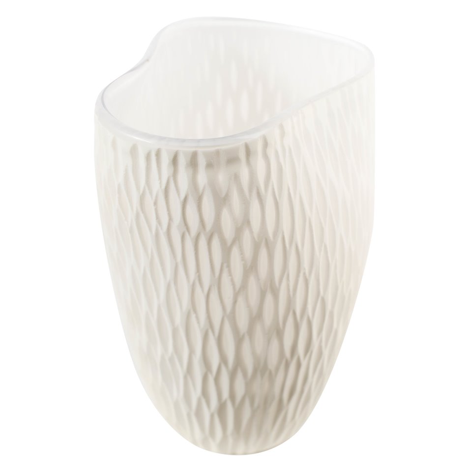 Vase Dally M, glass, white, H23cm, D19cm