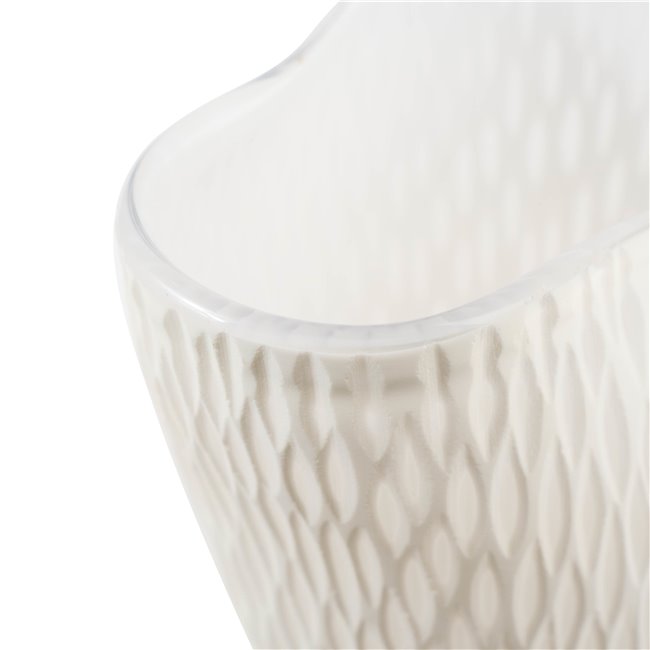 Vase Dally M, glass, white, H23cm, D19cm