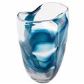 Vase Dansk L, glass, transparent/blue, H28cm, D21cm