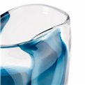 Vase Dansk L, glass, transparent/blue, H28cm, D21cm