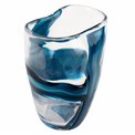 Vase Dansk M, glass, transparent/blue, H23.5cm, D18.5cm