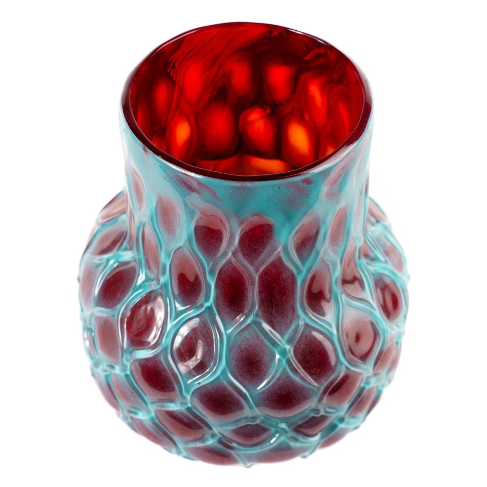 Vase Deli Blue, glass, H21cm, D18cm