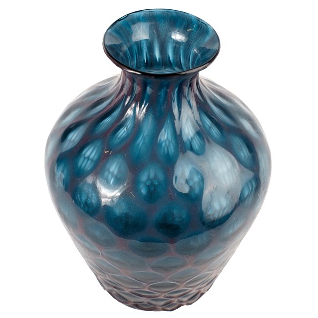 Vase Delian, glass, blue, H30cm, D21cm