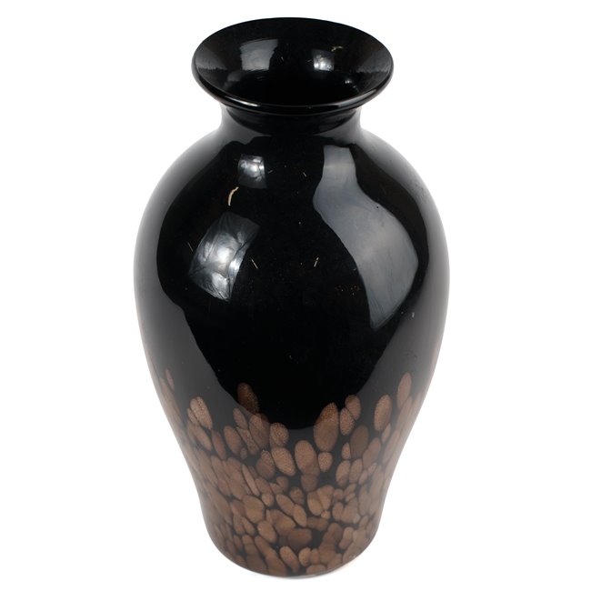 Vase Dorn, glass, black/brown, H33cm, D17cm
