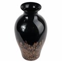Vase Dorn, glass, black/brown, H33cm, D17cm