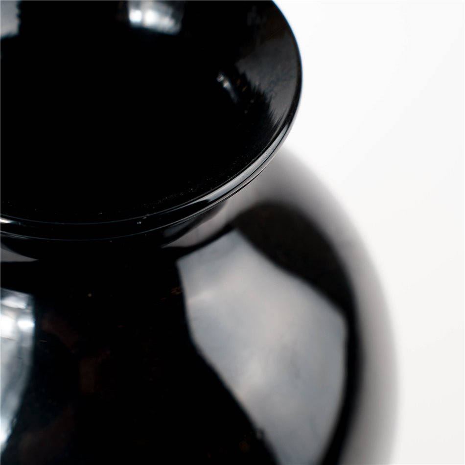 Vase Dorn, glass, black/brown, H33cm, D17cm