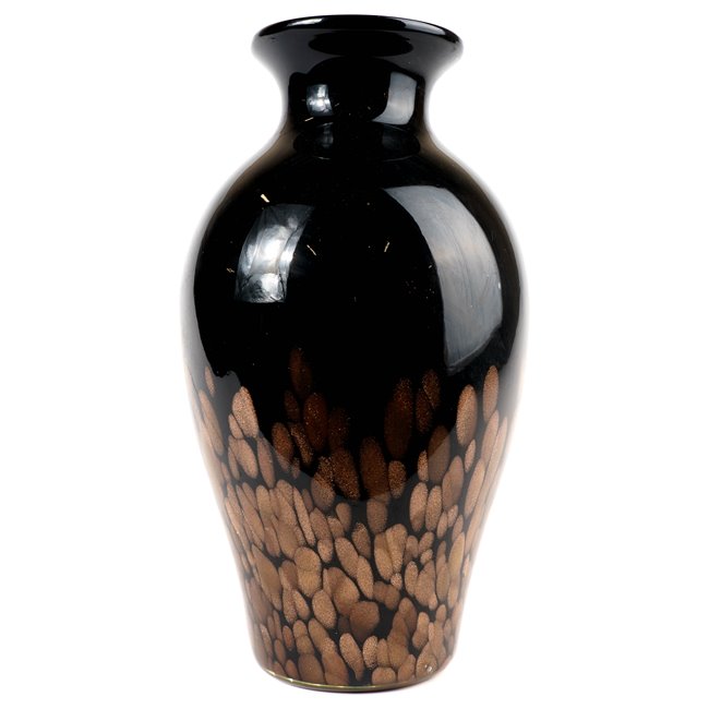 Vase Dorn, glass, black/brown, H33cm, D17cm