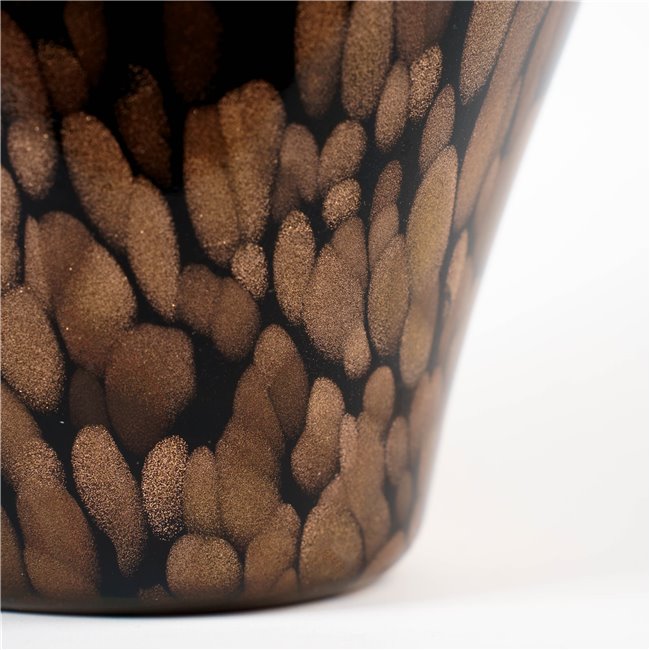 Vase Dorn, glass, black/brown, H33cm, D17cm