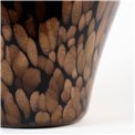 Vase Dorn, glass, black/brown, H33cm, D17cm