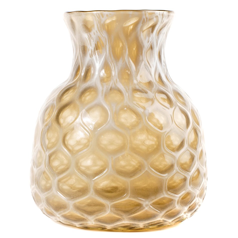 Vase Douze, glass, beige, H27cm, D23cm