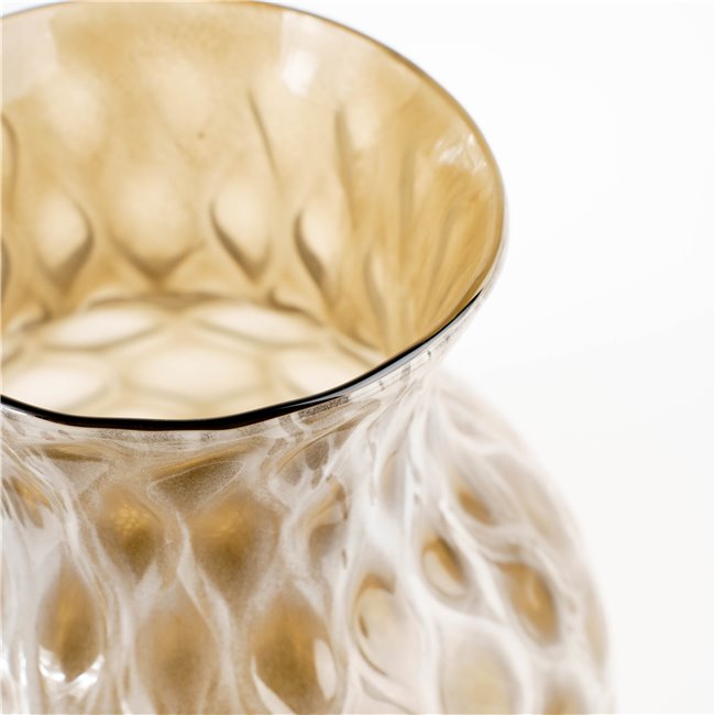 Vase Douze, glass, beige, H27cm, D23cm
