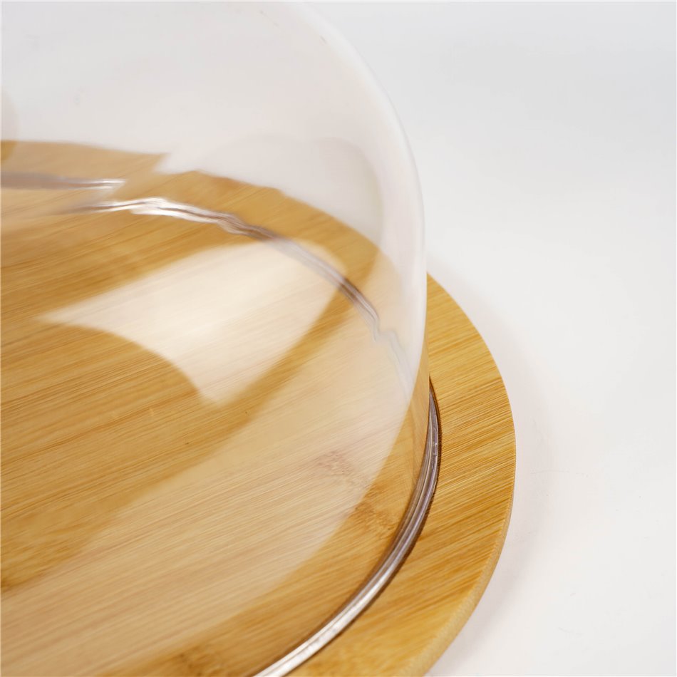Bamboo plate Frilele w lid, H15.5cm, D30cm