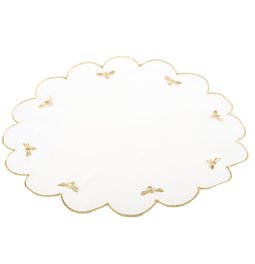 Placemat Paigton, white/gold color, D38cm
