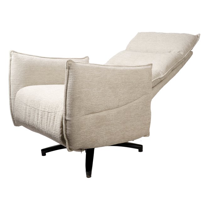 Electric recliner Amandy Kansas 4 natural K, 2 motors, cream, rotatable 360 degrees, H74-110x76x90-158cm, seat height 40-51cm