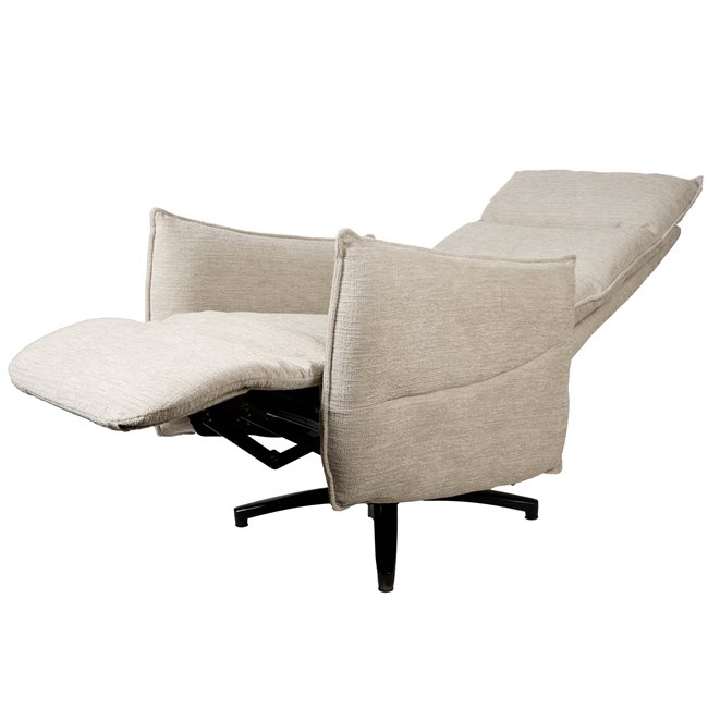 Electric recliner Amandy Kansas 4 natural K, 2 motors, cream, rotatable 360 degrees, H74-110x76x90-158cm, seat height 40-51cm