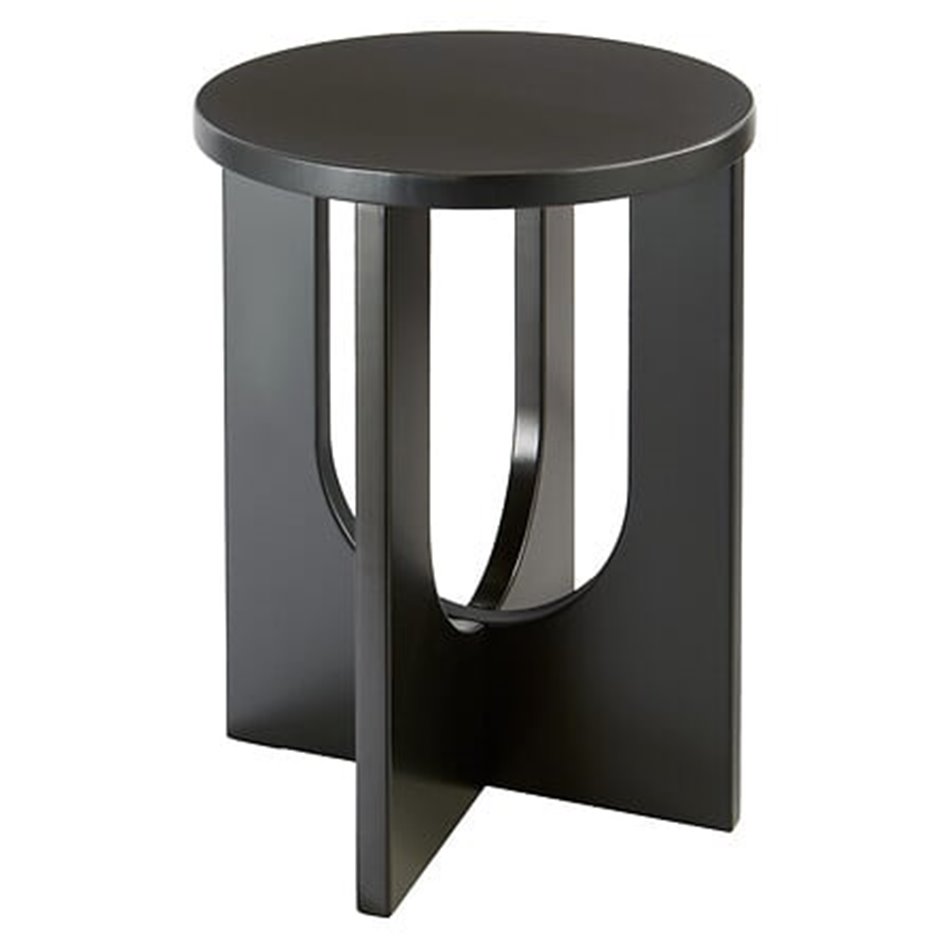 Side table Bloom, MDF, black, D40cm H50,5cm 