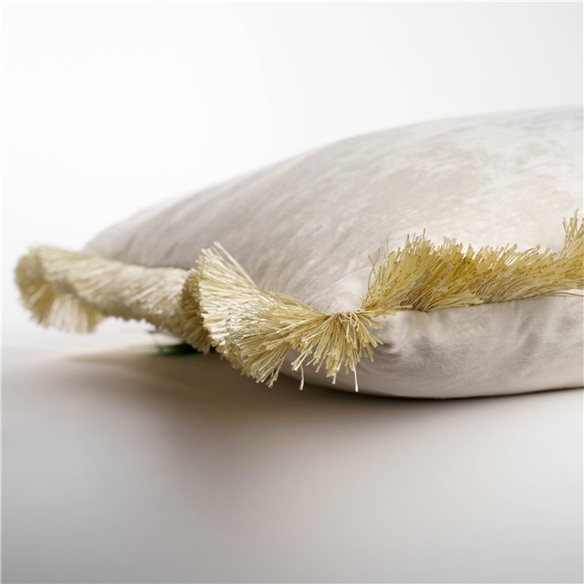 Decorative pillow Jumis, ivory, velvet, 50x50cm