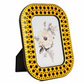 Photo frame Keita, yellow/black, 13x15cm photograph, H20.5x15.5x11cm