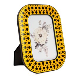 Photo frame Keita, yellow/black, 13x15cm photograph, H20.5x15.5x11cm