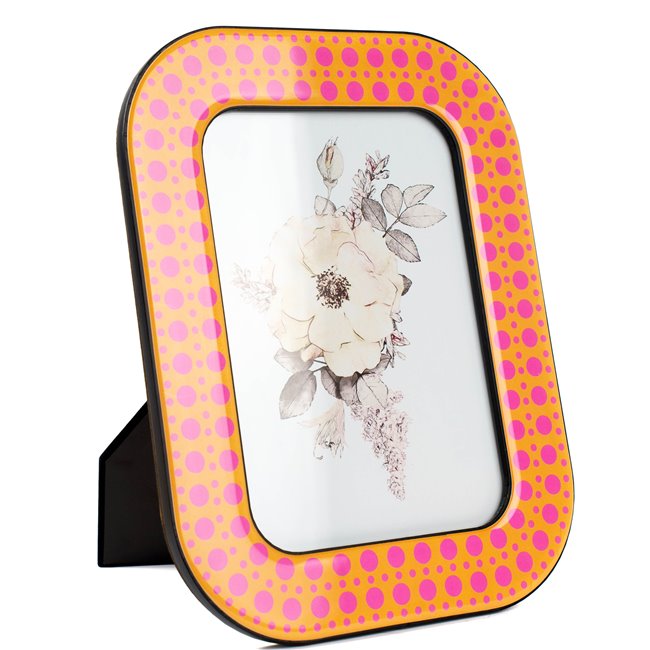 Photo frame Kira, yellow/pink, 13x18cm photograph, H23x18x13cm