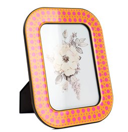 Photo frame Kira, yellow/pink, 13x18cm photograph, H23x18x13cm