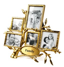 Photo frame Klods x5, gold color, 4.8x4.8/7x4.8/ 6.2x8.8/6.2x6.2cm photograph, H20x24x12cm