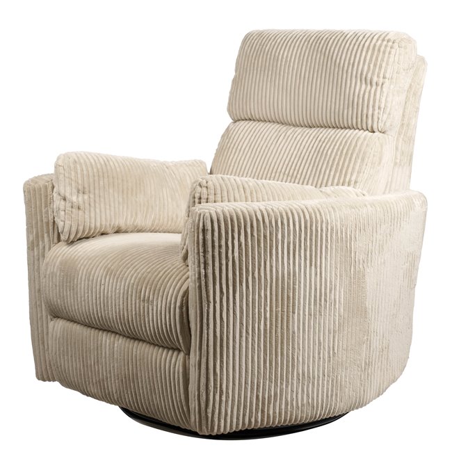 Electric recliner/rocking chair Hoka 01, beige, rotatable 180 degrees, H89-106x101x98-168cm, seat height 50-57cm