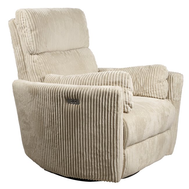Electric recliner/rocking chair Hoka 01, beige, rotatable 180 degrees, H89-106x101x98-168cm, seat height 50-57cm