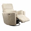 Electric recliner/rocking chair Hoka 01, beige, rotatable 180 degrees, H89-106x101x98-168cm, seat height 50-57cm