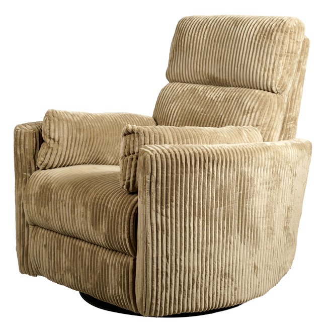 Electric recliner/rocking chair Hoka 02, light brown, rotatable 180 degrees, H89-106x101x98-168cm, seat height 50-57cm