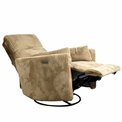 Electric recliner/rocking chair Hoka 02, light brown, rotatable 180 degrees, H89-106x101x98-168cm, seat height 50-57cm