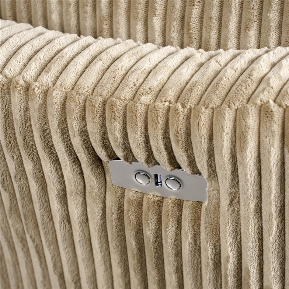 Electric recliner/rocking chair Hoka 02, light brown, rotatable 180 degrees, H89-106x101x98-168cm, seat height 50-57cm