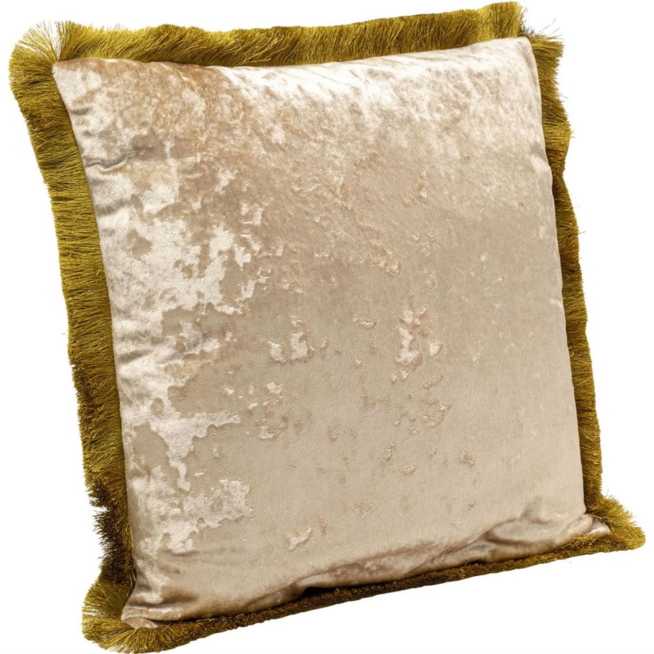 Decorative cushion Cannes Powder, beige, velvet, 45x45cm