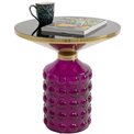 Side table Lola Purple, metal/glass, D50cm H52cm